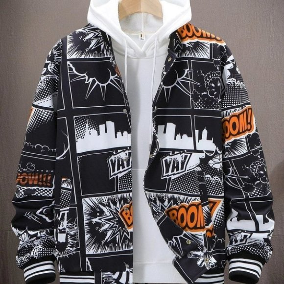 Black Mens Bomber Jacket - Picture 2 of 7